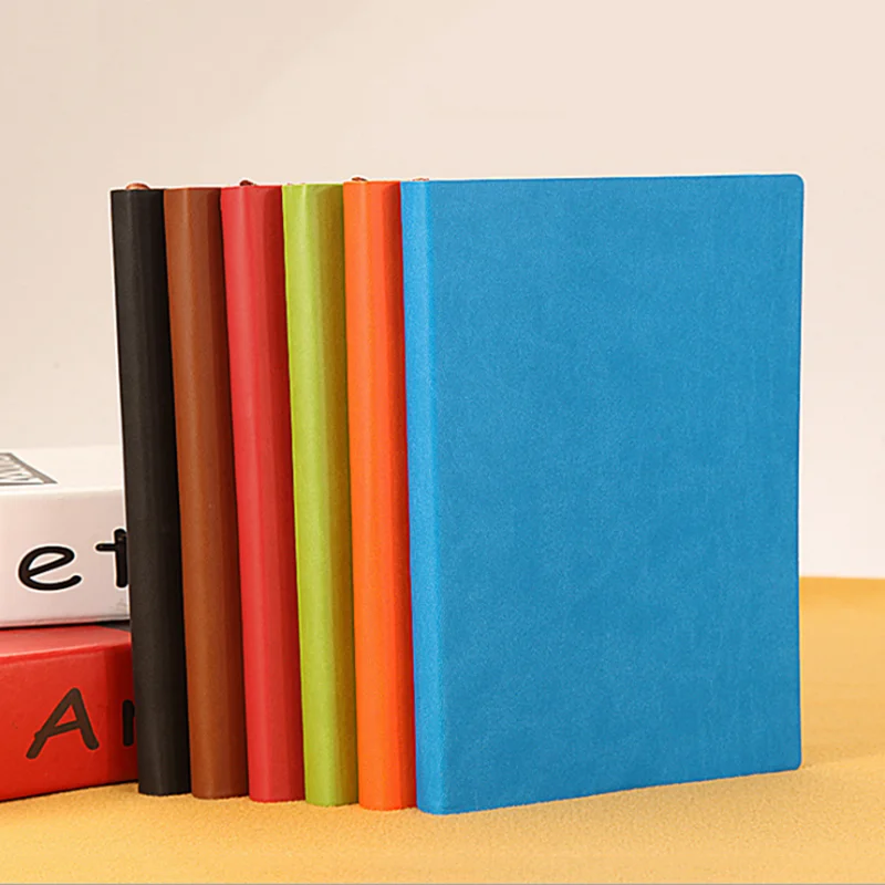 

Increase Thickness Soft Leather Cover Rainbow Edge Notepad Paper Notebook School Stationery Office Supplies