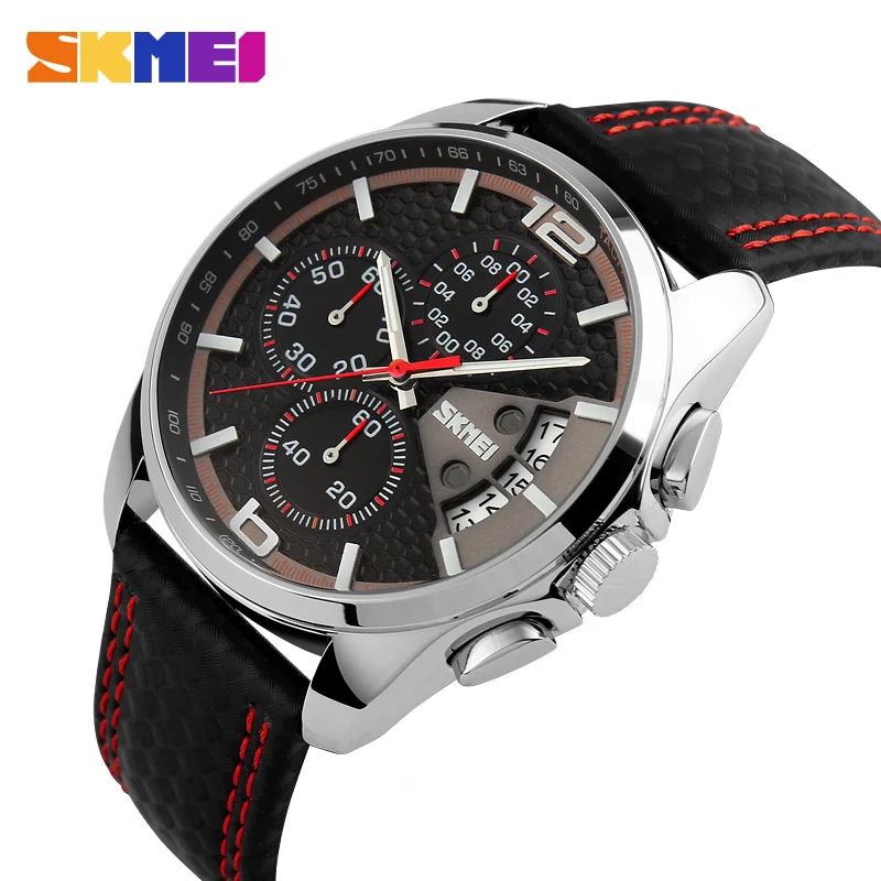 

New Luxury Brand Men Sports Watches Fashion Business Quartz Watch Male Leather Strap Military Army Waterproof Wristwatches
