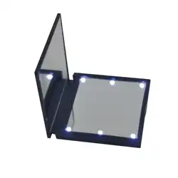 Светодиодный зеркало для макияжа Мини Портативный Складная 180 градусов вращающийся Макияж косметическое зеркало с светодиодный свет