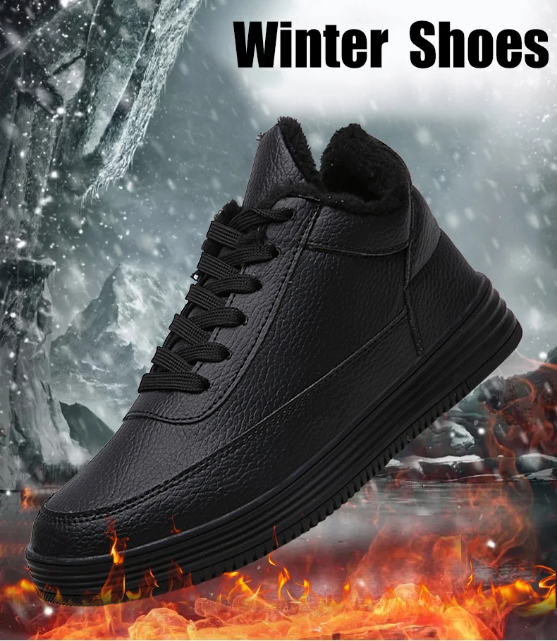 BomKinta/Белая мужская обувь; Мужская зимняя обувь; модные мужские кроссовки для взрослых; черные зимние кроссовки; Теплая Повседневная обувь на меху для мужчин; красовки