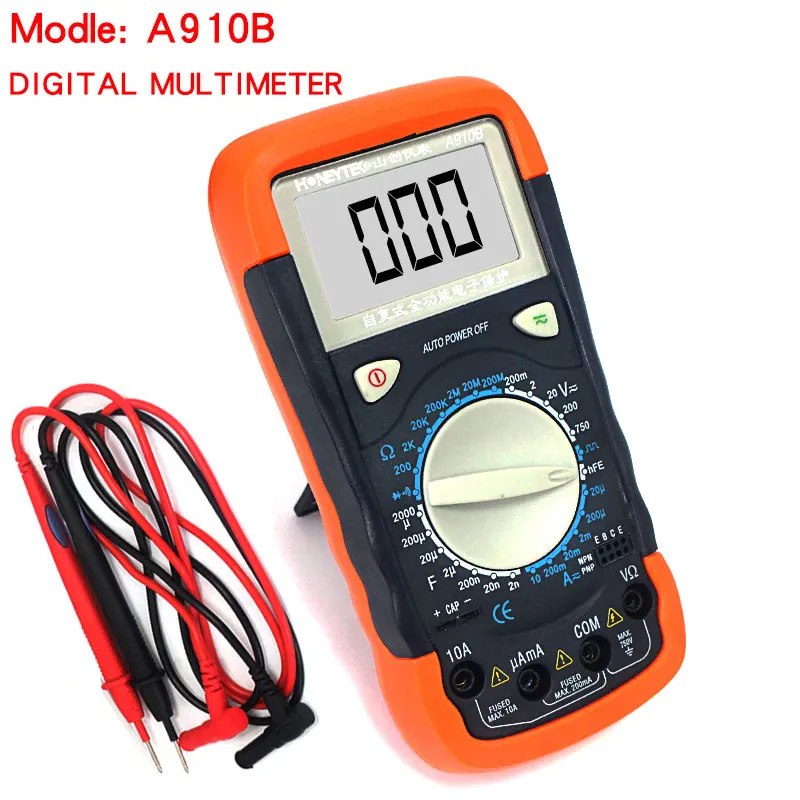 

A910B AC DC LCD Display Professional Electric Handheld Tester Meter Digital Multimeter Multimetro Ammeter Multitester