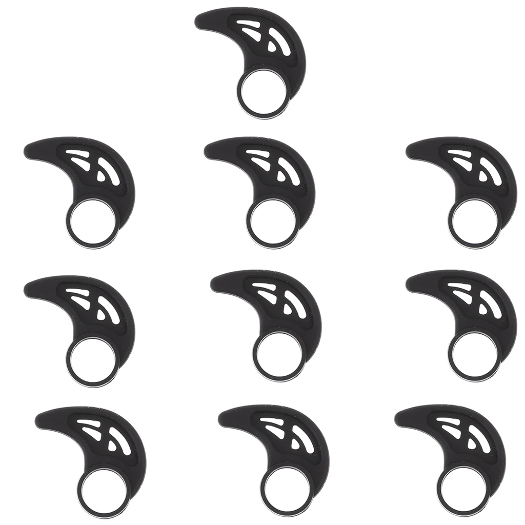 10Pcs Spare Replacement Ear Strap Horn Shaped Clip Earring for Headset Black Sweatproof Universal For All Earhook Ear Hook Loop
