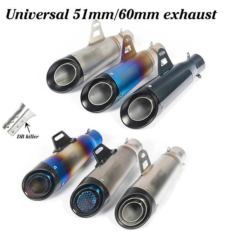 

New Motorcycle Refit Exhaust Pipe With Laser making sticker 51/61mm Inlet Carborn Fiber Scooter Pipe CBR1000 Z800 BN600