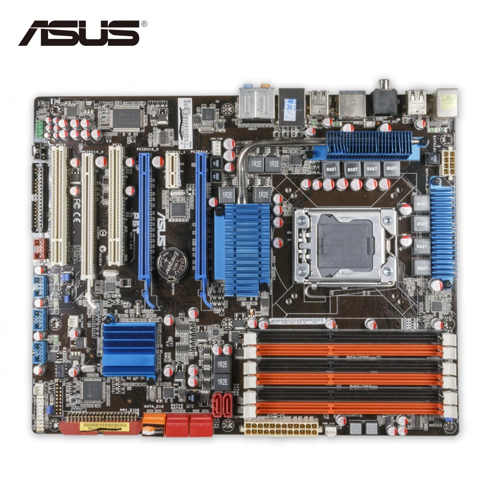 Asus P6T Original Used Desktop Motherboard X58 Socket LGA 1366 i7 DDR3 24G SATA2 USB2.0 ATX motherboard lga 1366 cpu bga soldering socket with tin balls