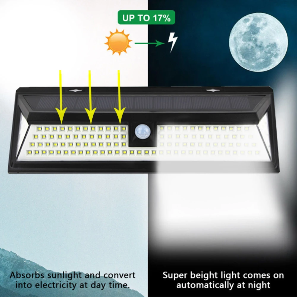 90/118 Led Solar Light Outdoor Waterproof Motion Sensor SMD 2835 IP65 Lighting Decor Garden Light Solar Powered Security Lamp