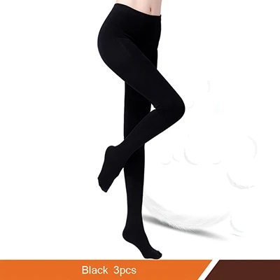 50D женские нейлоновые колготки с двойным шаговым швом 100 кг мм, Брендовые однотонные колготки больших размеров, бархатная одежда для девочек langsha - Цвет: Black 3
