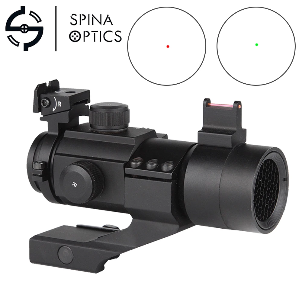

New Hunting Tactical 1X30 Fiber Optical Aim Sight Collimator Red Dot For Air Rifle Hunting Airsoft Scopes With Front Sight