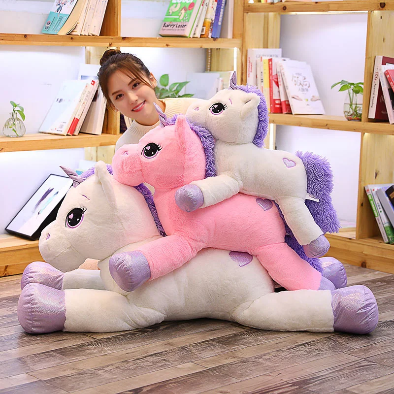 

1PC 60-110cm Kawaii Unicorn Stuffed Animals Plush Toy Unicorn Animal Cute Horse High Quality Cartoon Gift For Children Girl
