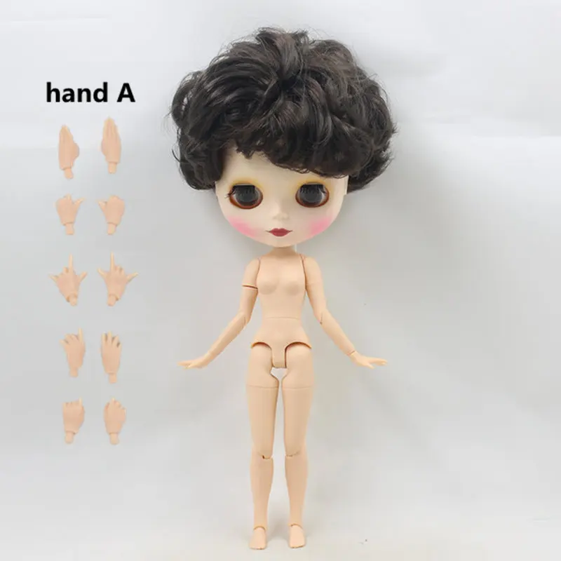 Fortune Days Nude Blyth Кукла № BL950 черный серый волос суставы тела матовая кожа фабрика Blyth - Цвет: like the picture