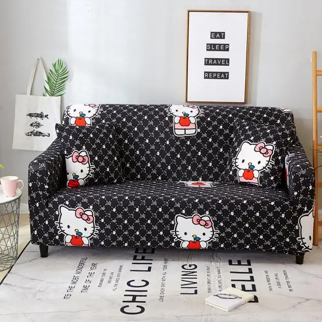 Cartoon Cats Printed Suitable for Single/Double/Three/Four Seat Sofa Slipcover with Elastic Band | Дом и сад
