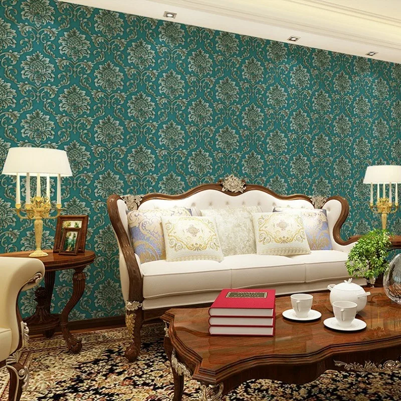 beibehang European style Damascus gilt wallpaper living room bedroom TV backdrop KTV box 3D furniture wallpaper beibehang European style Damascus gilt wallpaper living room bedroom TV backdrop KTV box 3D furniture wallpaper
