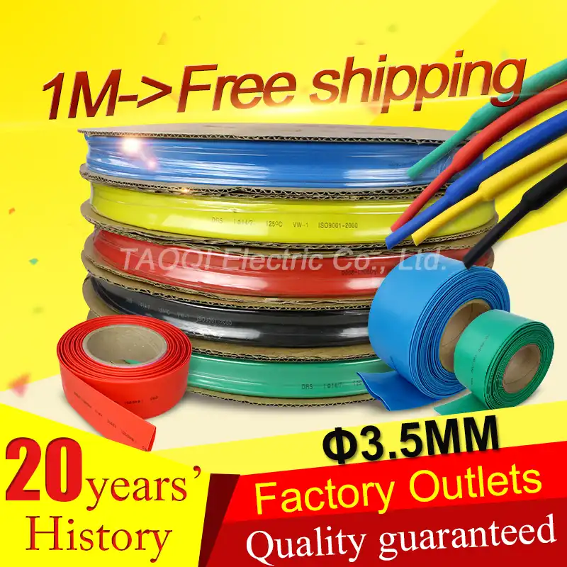 2 Metres x 3.2mm Black Heat Shrink Tubing Wire//Cable Electrical Sleeve