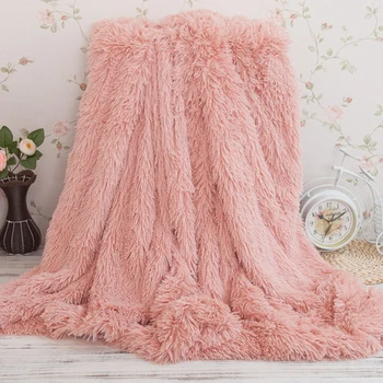 

Polyester Sofa/Bed Cover Blanket Summer Air Conditioning Warmer Flocked Blanket Velvet Solid Color Blanket Children/Adults Cover