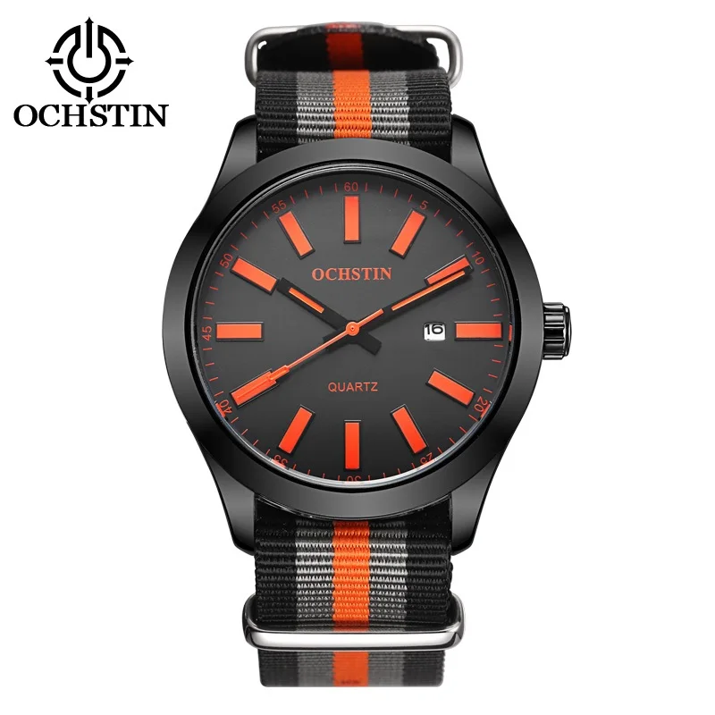 

New OCHSTIN Watches Men Top Brand Luxury Mens Nylon Strap Date Wristwatches Men's Quartz Sports Watches relogio masculino GQ048C