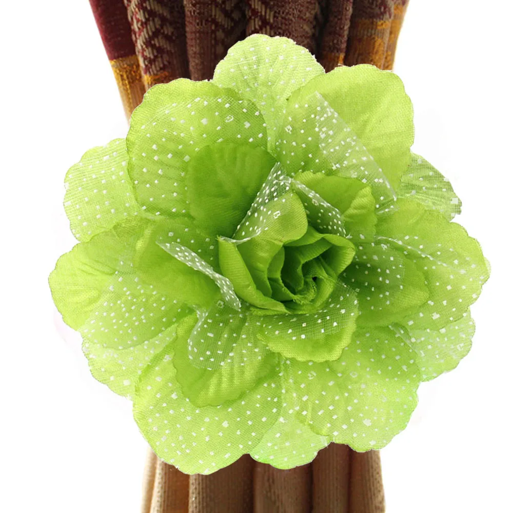 Занавески с цветами галстук пряжки для штор, в европейском стиле держатель занавески Аксессуары Лучший Пион цветок клипса для занавески на завязках S#77