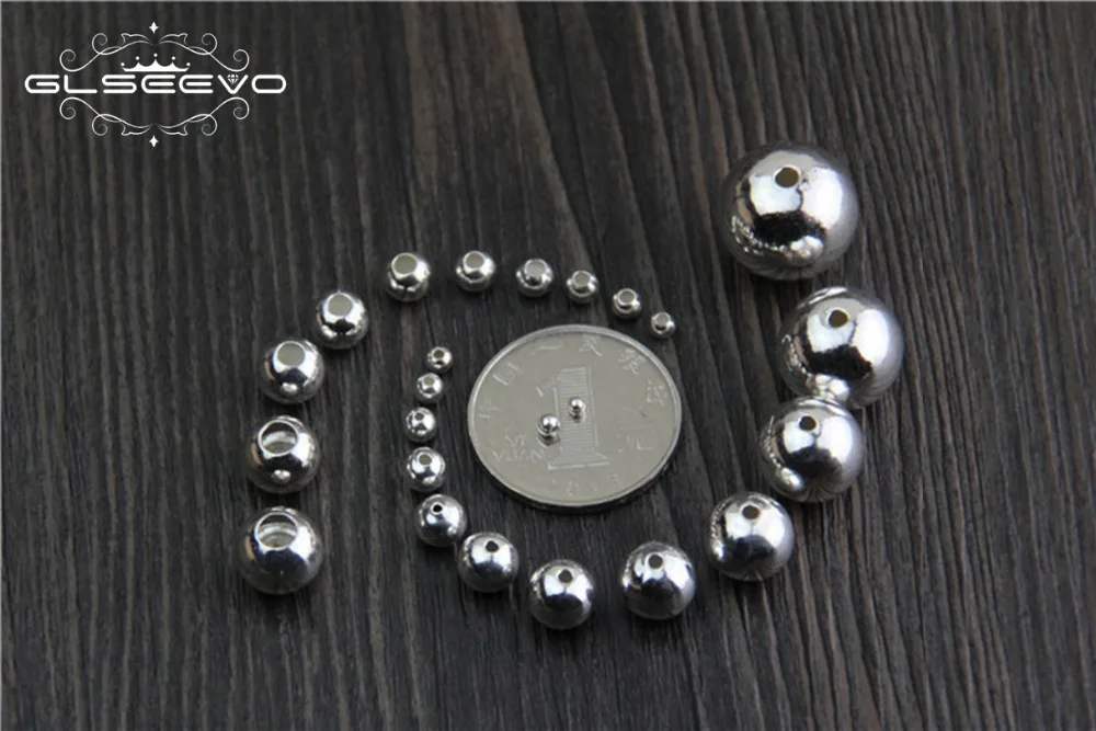 

100pcs 2mm-16mm 925 Sterling Silver Beads, DIY Bracelet Necklace Round Spacer Beads For Jewelry Making XA0488