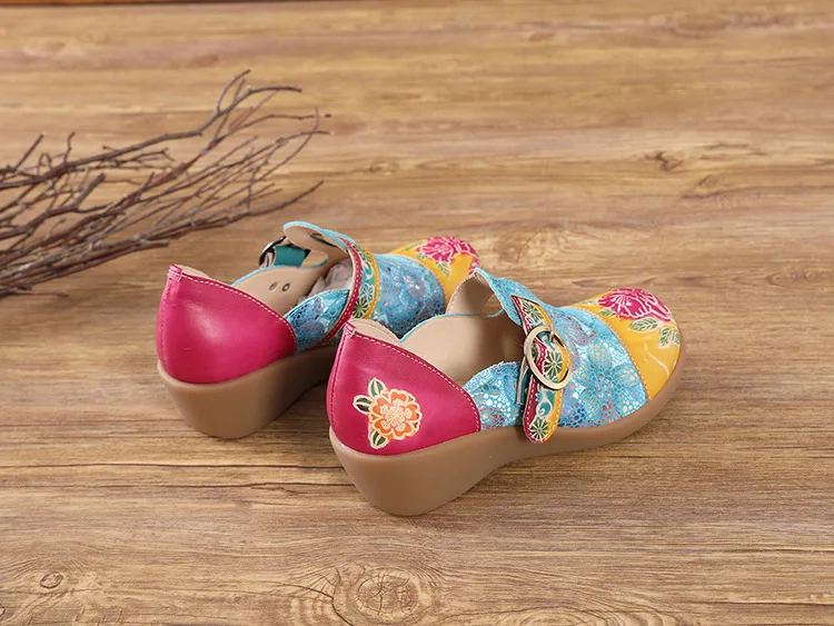 Careaymade-Genuine leather Leisure shoes New Women's Sandals Muffin and Sandals Ethnic Style Leather Slope shoes,2 colors Careaymade-Genuine leather Leisure shoes New Women's Sandals Muffin and Sandals Ethnic Style Leather Slope shoes,2 colors