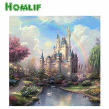 Обычай алмаз живопись древний замок пейзаж Алмазная вышивка кофе алмаз живопись полный квадратный алмаз картина окно