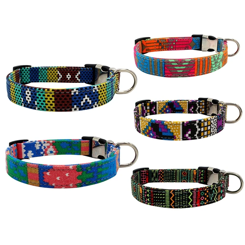

Dog Bohemian Collar Nylon Soft Colorful Pet Dog Collar Custom Puppy For Small Medium Large Dogs Neck Strap Kitten Cats Collar