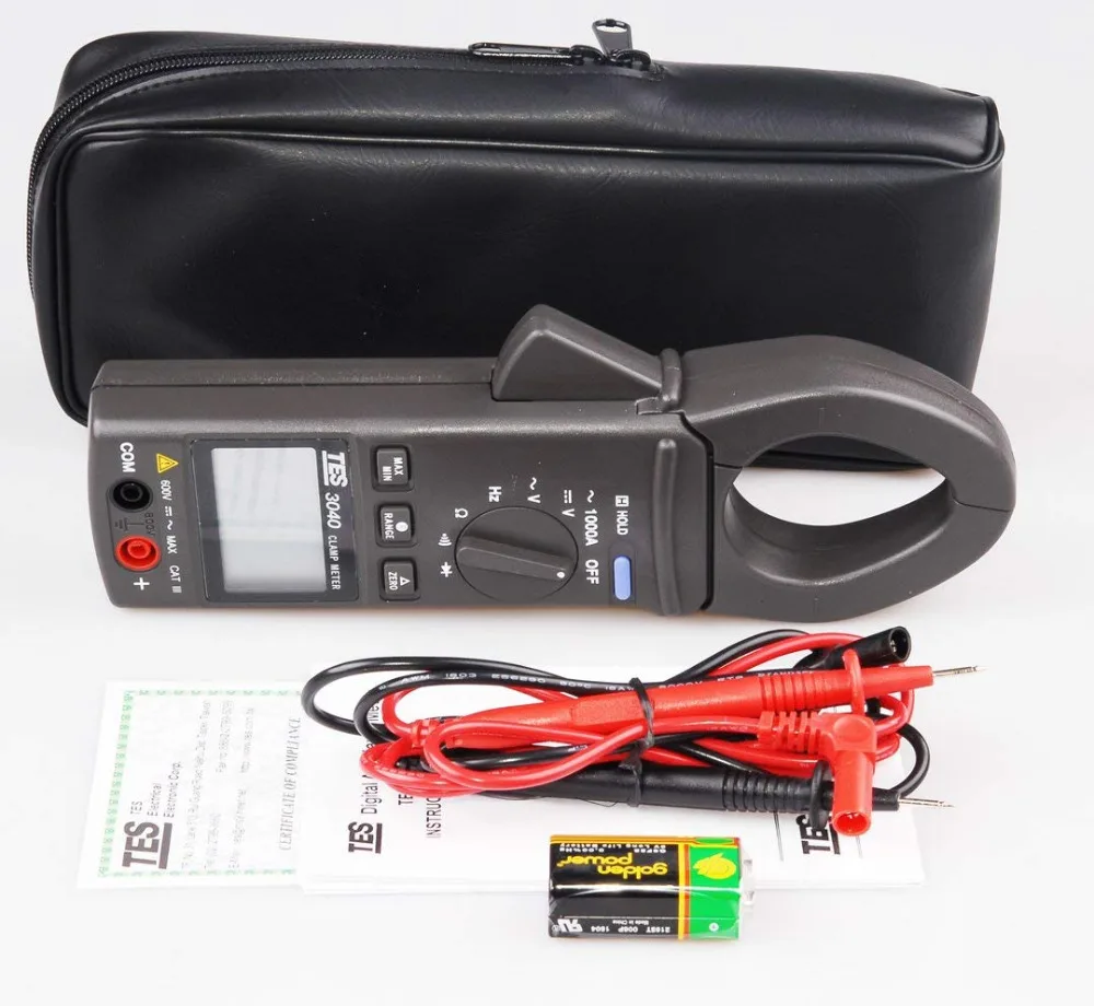 Tes Tes3040h Digital Ac Clamp Meter 33/4 Lcd With Bargraph 1000a