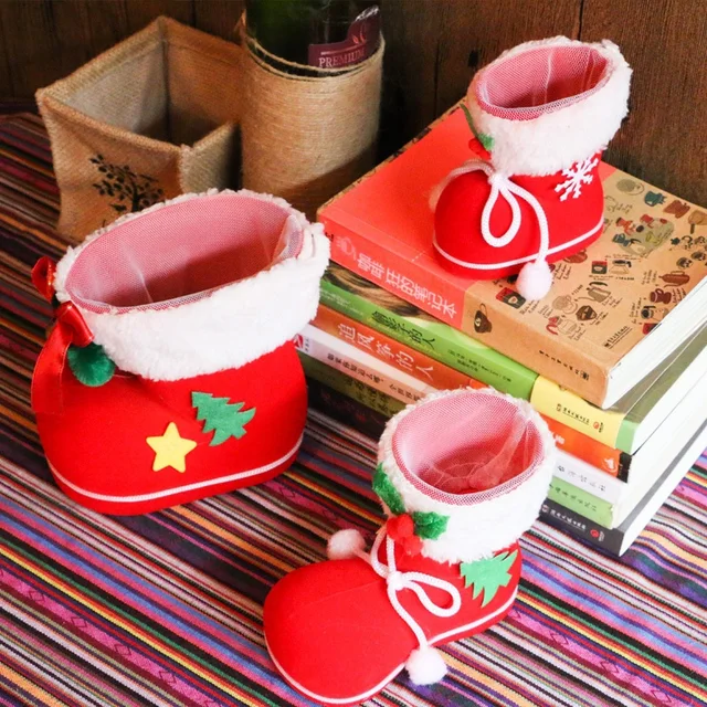 3 pcs red bootie for christmas gifts christmas candy boot christmas decorations xmas baby gifts stockings - Christmas Candy Decorations 3 pcs red bootie for christmas gifts christmas candy boot christmas decorations xmas baby gifts stockings - Christmas Candy Decorations