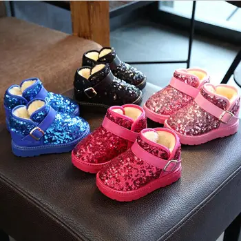 

Winter Children Casual Shoes Baby Toddler Sequins Shoe Child Snow Boots Kids Boys Girls Boots Sneakers