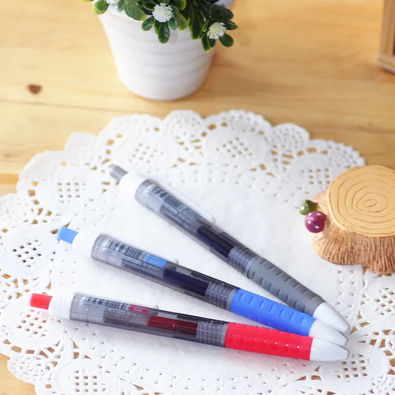 10pcs press type gel pen sign pen write smoothly transparence free shipping