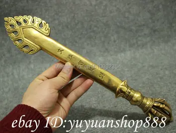 

Tibet Brass Buddhism Protect Manjushri Sword Statue Phurpa Dagger Talismans