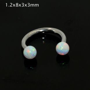 Surgical Steel Opal Stone Septum Nose Ring Opal Ball Closure Nipple Tragus Eyebrow Lip Belly Piercing Earring Body Jewelry