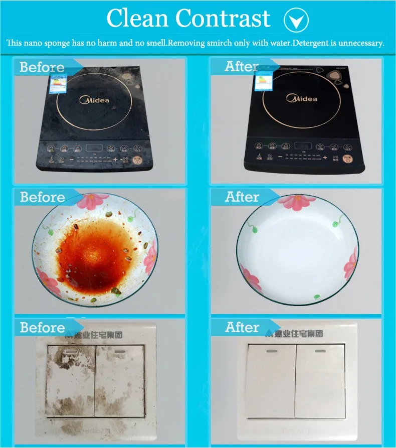 

40pcs/lot 10*6*2.5cm white soft no detergent use magic sponge home daily use reselle and wholesale cheap and economical tool