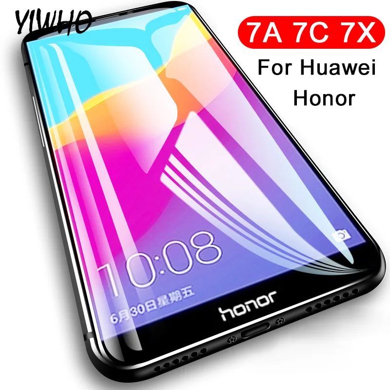 

Protective Glass Honor 7c glass Tempered Glas For Huawei Honor7x 7x 7a pro a7 c7 x7 7 a c x 7apro 7cpro Safety Protector Film