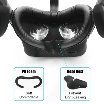 

For Oculus Rift VR Headset PU Leather Face Protection Cotton Eye Mask Bottom Support Nose Support Accessory Kit for Oculus Rift