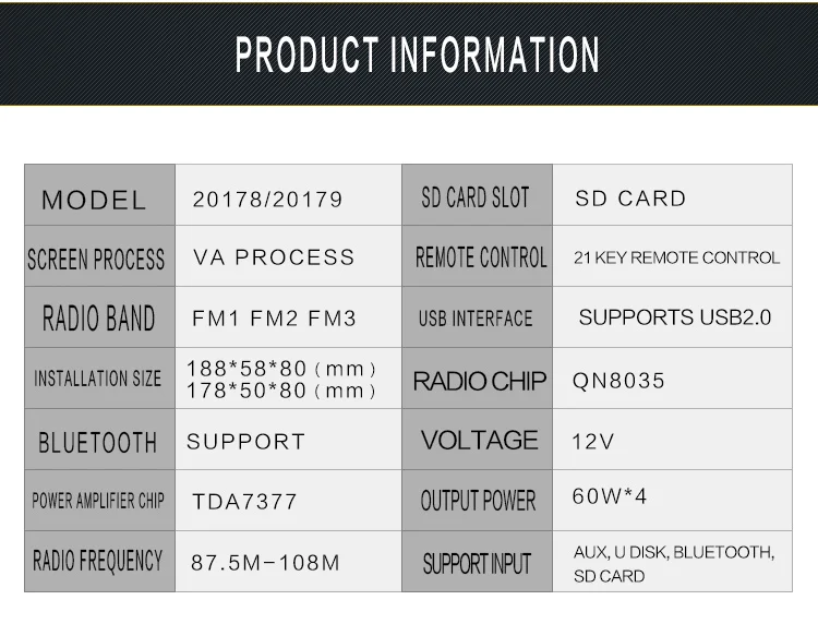 Авто 1din Bluetooth 12 V 4x60 Вт автомобильный радиоприемник 1 din автомобильный аудио Hands-free Mp3 плеер USB AUX авто радио с стойка для мобильного телефона