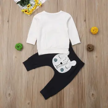 Newborn Baby Boys Clothes Bear Warm Winter Tops T-shirt Pants Outfits Clothes Set Clothes 4