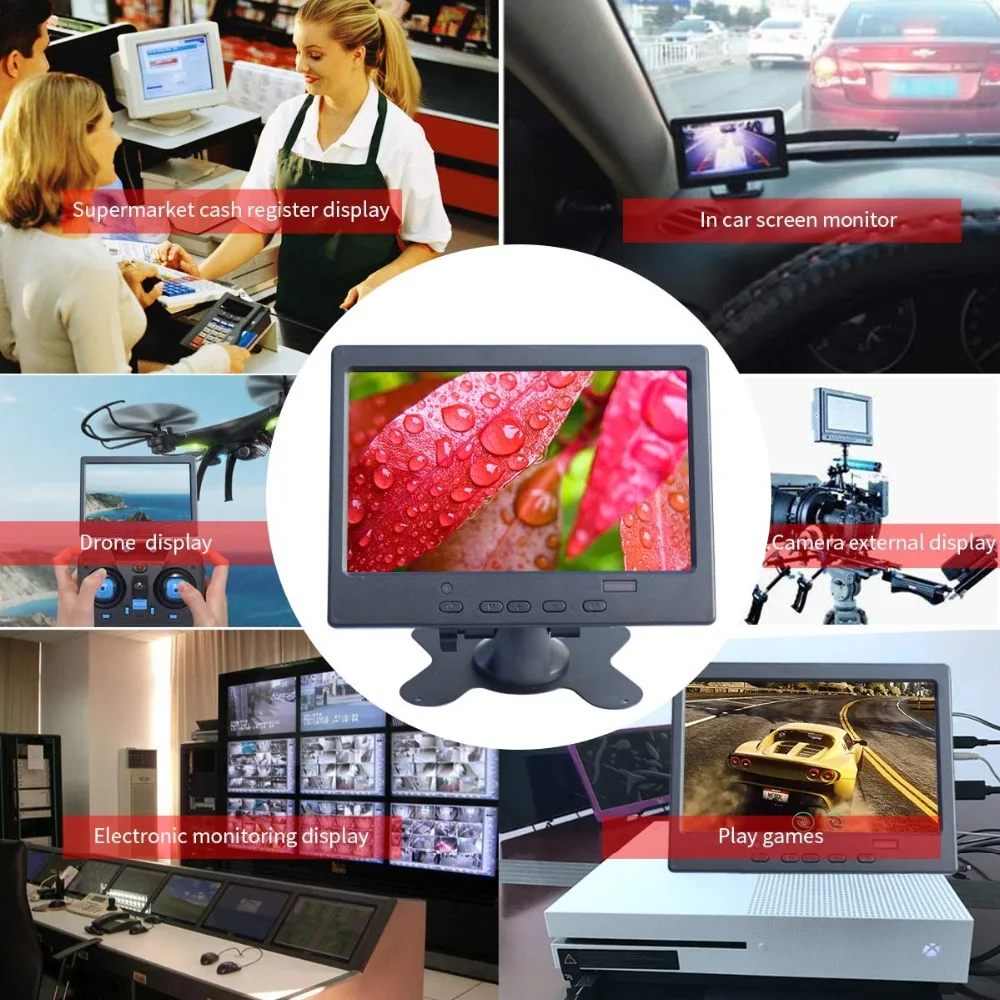 Мини монитор 7 дюймов 1020X600 VGA HDMI с сенсорным ЖК дисплеем емкостный модуль для CCTV