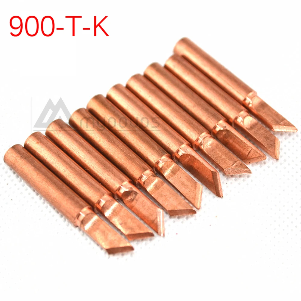 

10 pcs/lot 900M-T-I pure copper iron tip For HAKKO SAIKE ATTEN AOYUE KADA YIHUA Soldering Rework Station Iron Tsui