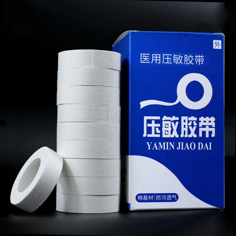 

10Rolls/box Medical Tape Adhesive Plaster Gauze Fixation Tape Wound Dressing Breathable Cotton Cloth Tapes First Aid Supplies