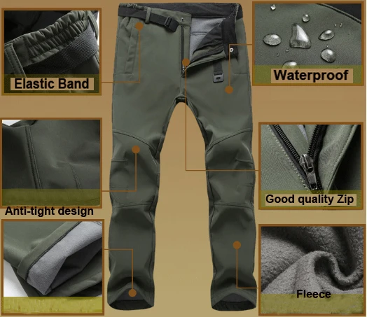 Woman Winter Waterproof Fishing Trekking Softshell Fleece Outdoor Hiking Pants Travel Camping skiing Thermal Trousers 3XL P5W