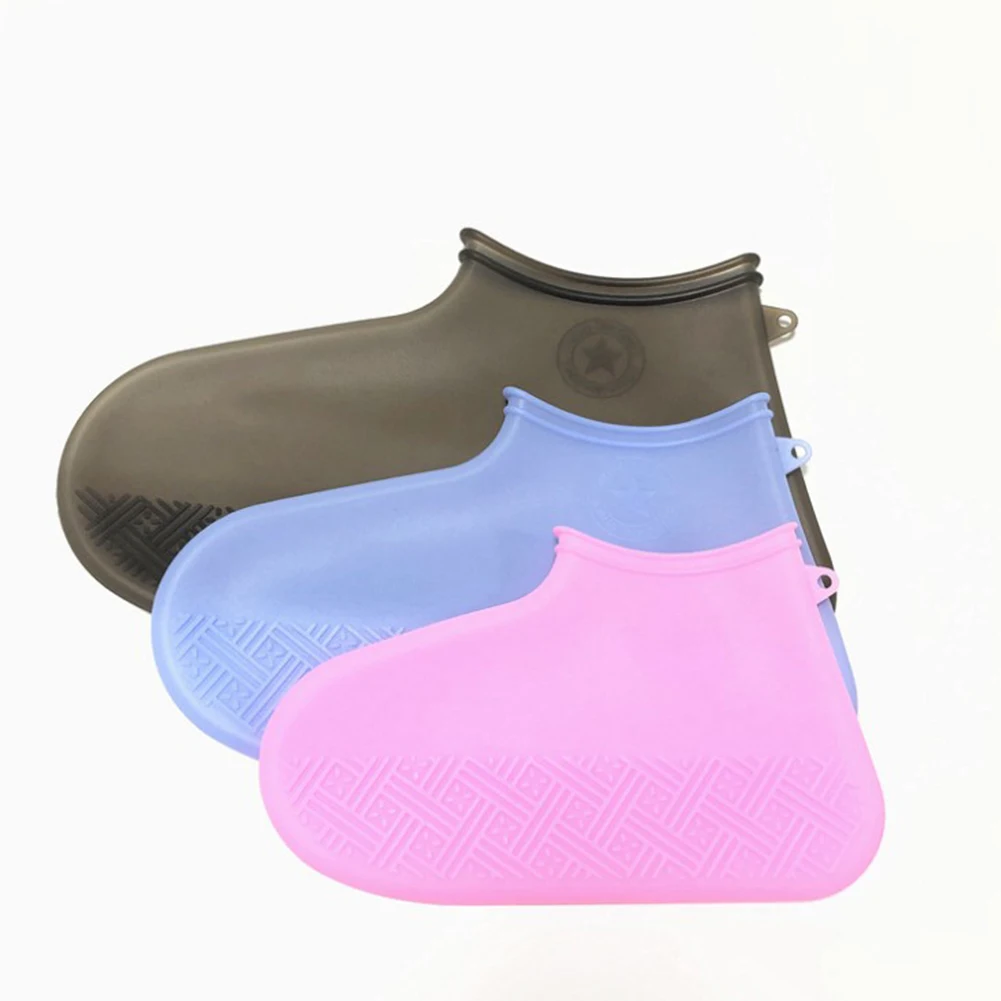 New 1 Pair Reusable Shoes Cover Non-slip Waterproof Silicone Shoes Protectors Gray Blue Elastic Shoes Cover Shoes Accessories