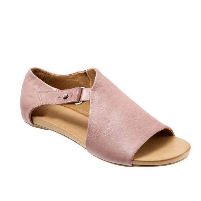 Летние женские повседневные сандалии на плоской подошве новые модные женские туфли из искусственной кожи без шнуровки с открытым носком на низком каблуке пляжная обувь в римском стиле большой размер 43