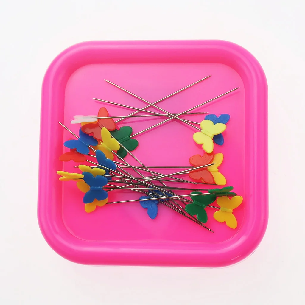 Square Magnetic Pincushion Pin Caddy Paper Clip Holder for Push Pins Sewing Needles ,Hair Clips Pins, Home Office Desk Organizer