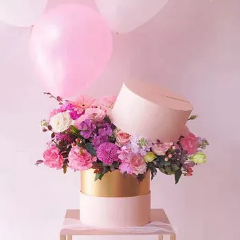 

Valentine's Day Round Hug Bucket Flower Gift Box Girlfriend Wedding Birthday Flower Decoration Gift Box