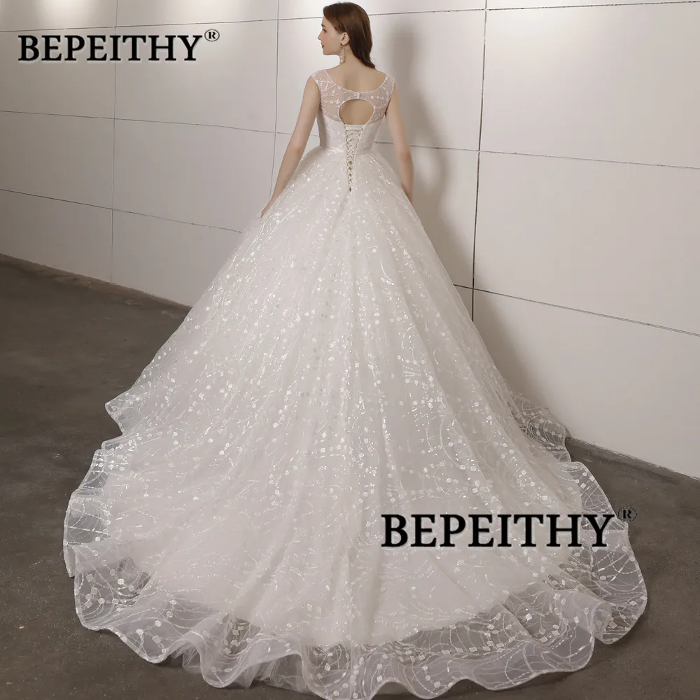 Vestido De Novia бальное свадебное платье со шлейфом винтажное кружевное свадебное платье с поясом новое поступление