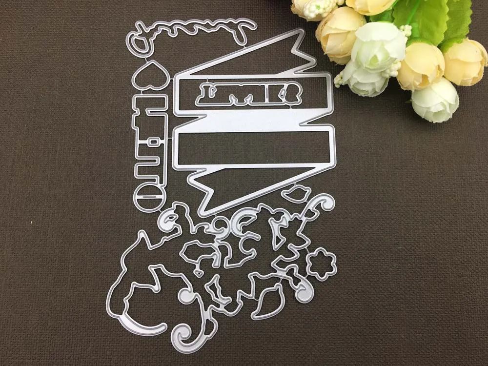 

CLEAR STAMPS metal cutting dies vine banner Alinacraft Scrapbook Card album paper craft rubber roller transparent silicon stamp