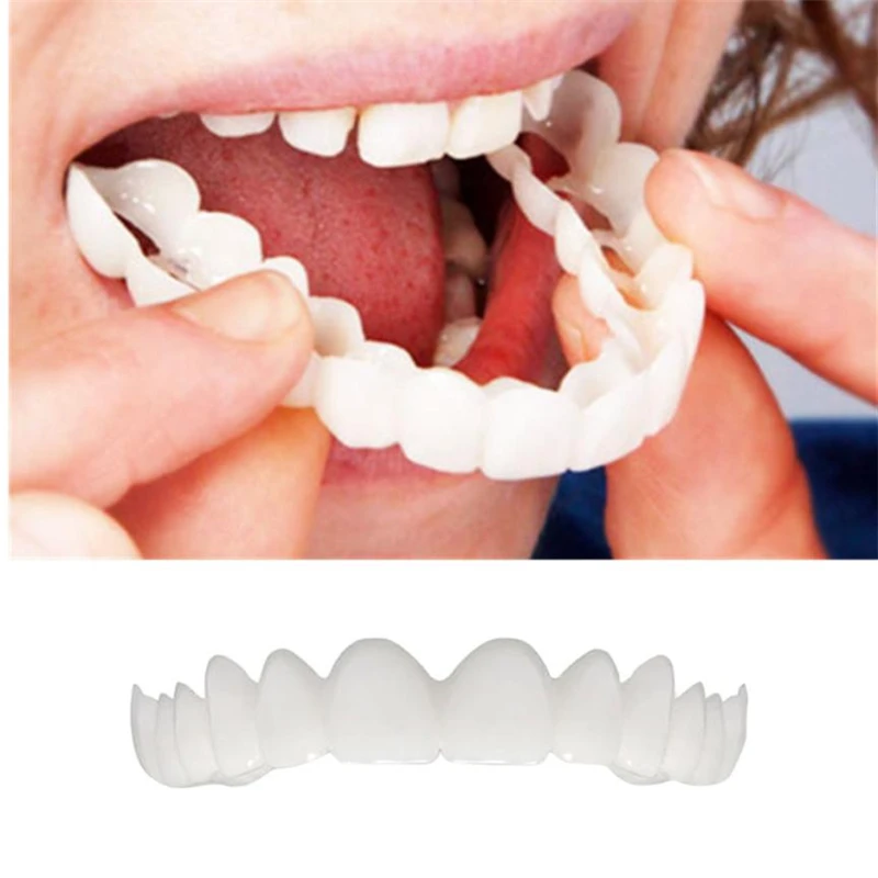 

ISHOWTIENDA Oral Hygiene 1 PC Teeth Top Cosmetic Veneer Comfort Fit Flex Cosmetic white Teeth Denture Teeth