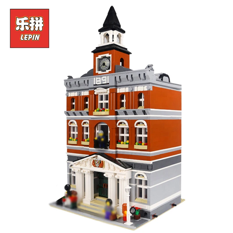 

City Street Series Creative the Town Hall Set DIY Model Building Kits Blocks Bricks Children Toys Christmas Gift