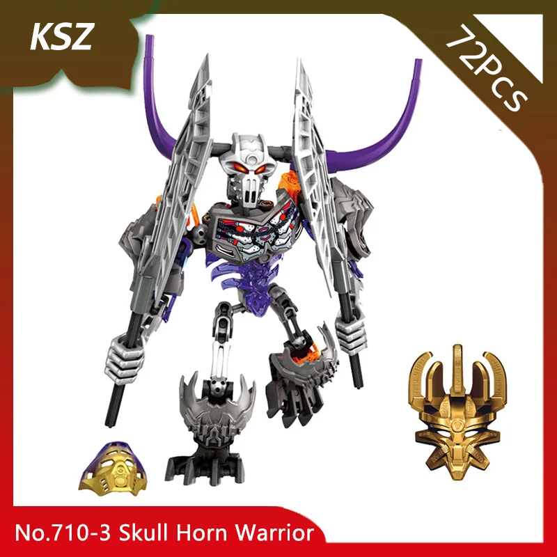 

Doinbby Store KSZ 710-3 72Pcs BIONICLE Series Skull Horn Warrior Model Building Blocks Bricks Compatible with Legoings