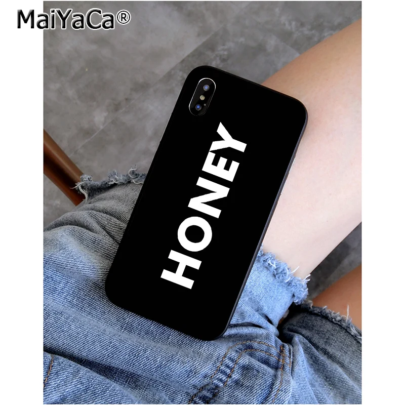 MaiYaCa فتاة Boss مثل بوس الفاخرة لينة المطاط الأسود الهاتف حقيبة لهاتف أي فون 6 6 s 8 8 زائد 5 5 S SE 7 7 زائد XRX XS ماكس