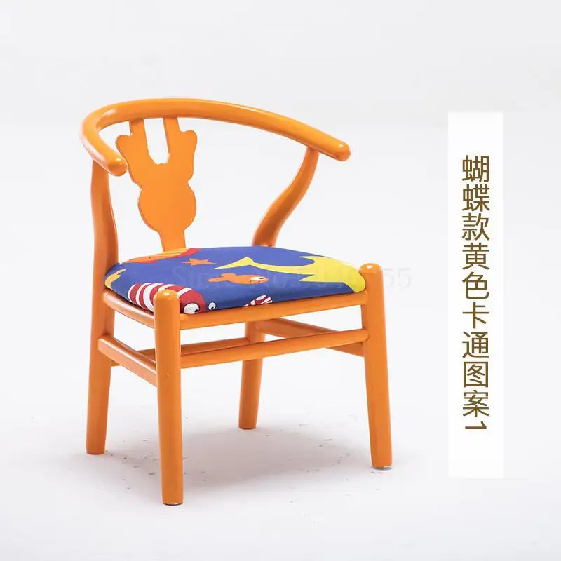 Детский обеденный стул из цельного дерева, стул(кабинетный), стол, письменный стул, задний домашний студенческий коррекционный сиденье, нескользящий стул - Цвет: VIP 8