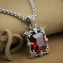 Huge CZ Stone 92.5% Sterling Silver Mens Dragon Claw Biker Punk Pendant 9R015(Necklace 24inch)